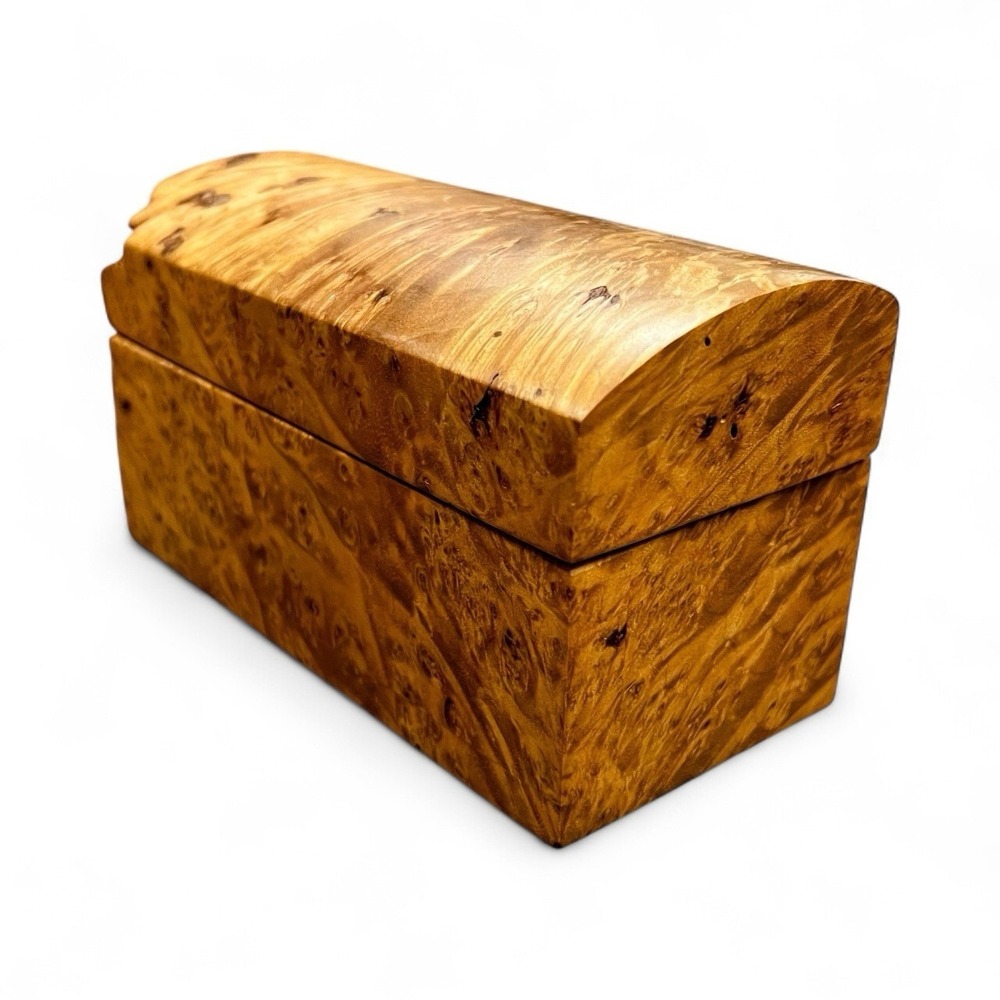 Vintage Michael Elkan Studio Crafted Burl Wood Lidded 5.75"‎ Trinket Jewelry Box - Picture 11 of 16